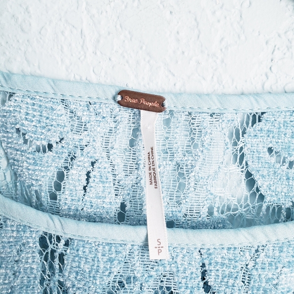 Free People Ruby Blue Longsleeve Lace Dress - Picture 5 of 6